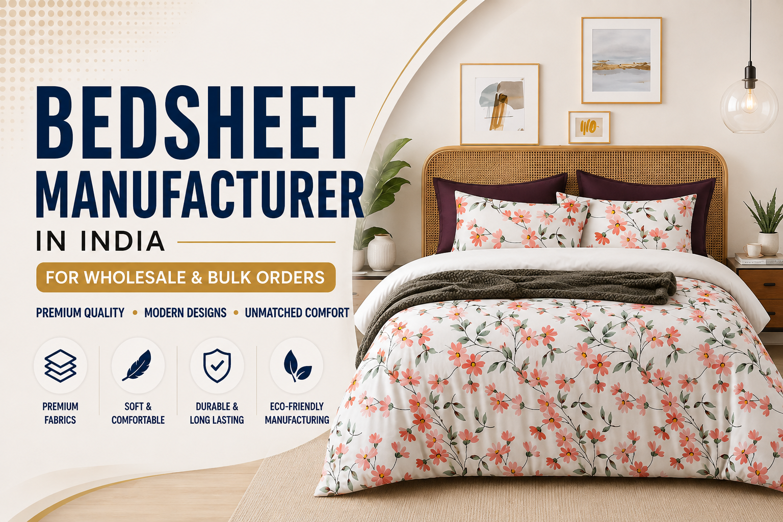 Bedsheet Manufacturer in India for Wholesale & Bulk Orders